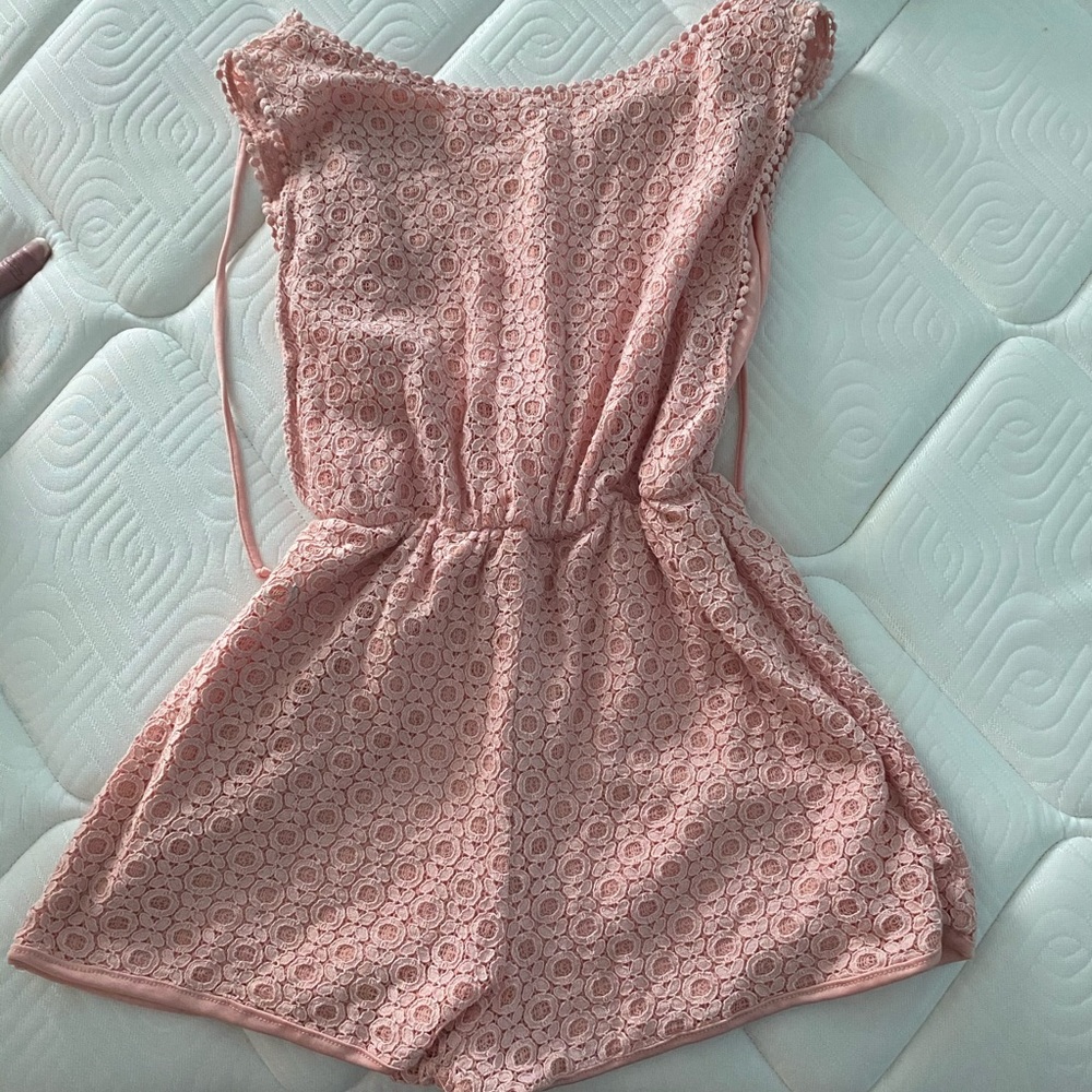 Pink lace romper from Charlotte Russe